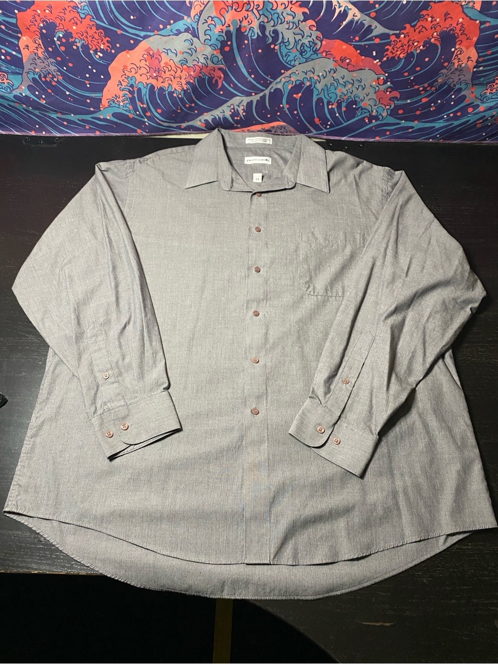 Pierre Cardin Gray Long-Sleeve Dress Shirt
